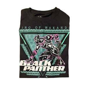 Marvel Black Panther Graphic T-Shirt Men’s Medium Wakanda Forever Tee Black NWT